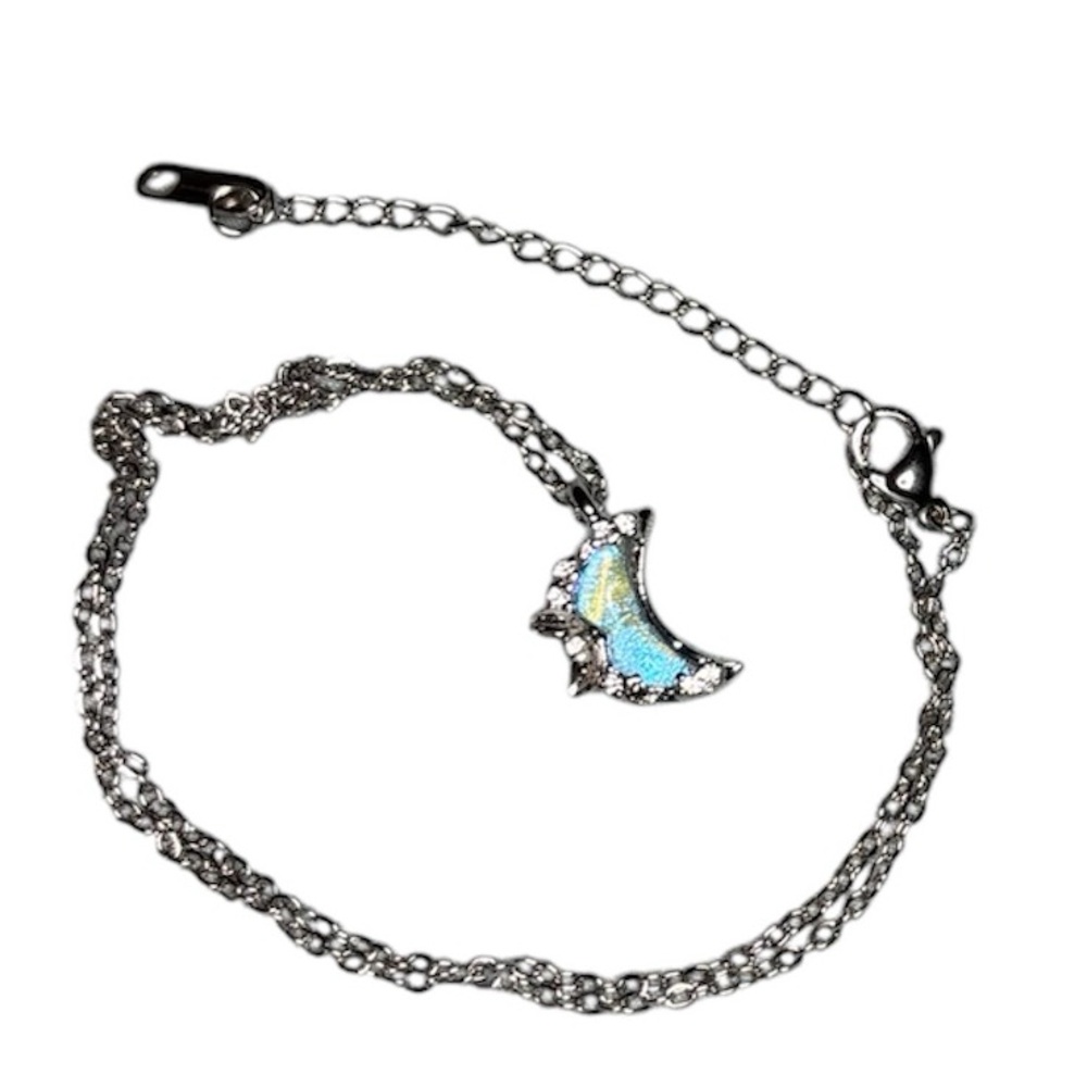 Glitter Moon Pendant Necklace NWOT